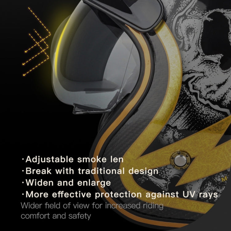 SOMAN Motorcycle Four Seasons Carbon Fiber Half Helmet, Color: Carbon Fiber Silver Lightning(XL) - free shipping - PMC TechLife - Order now!