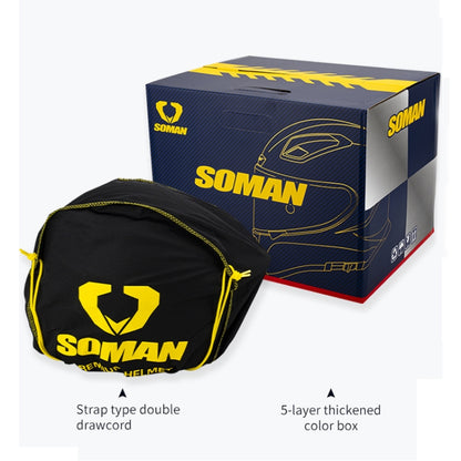 SOMAN Motorcycle Carbon Fiber Double Lens Thermal Safety Helmet, Size: XXL(Snake Carbon Fiber) - Helmets by SOMAN | Online Shopping South Africa | PMC Jewellery | Buy Now Pay Later Mobicred