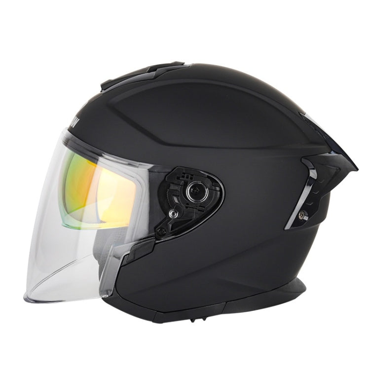 SOMAN Motorcycle Electric Bicycle Dual Lens Riding Helmet, Size: XXL(Matte Black) - free shipping - PMC TechLife - Order now!