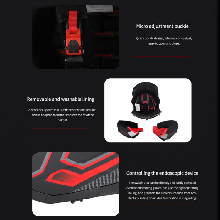 SOMAN Motorcycle Electric Bicycle Dual Lens Riding Helmet, Size: L(Black Red) - free shipping - PMC TechLife - Order now!