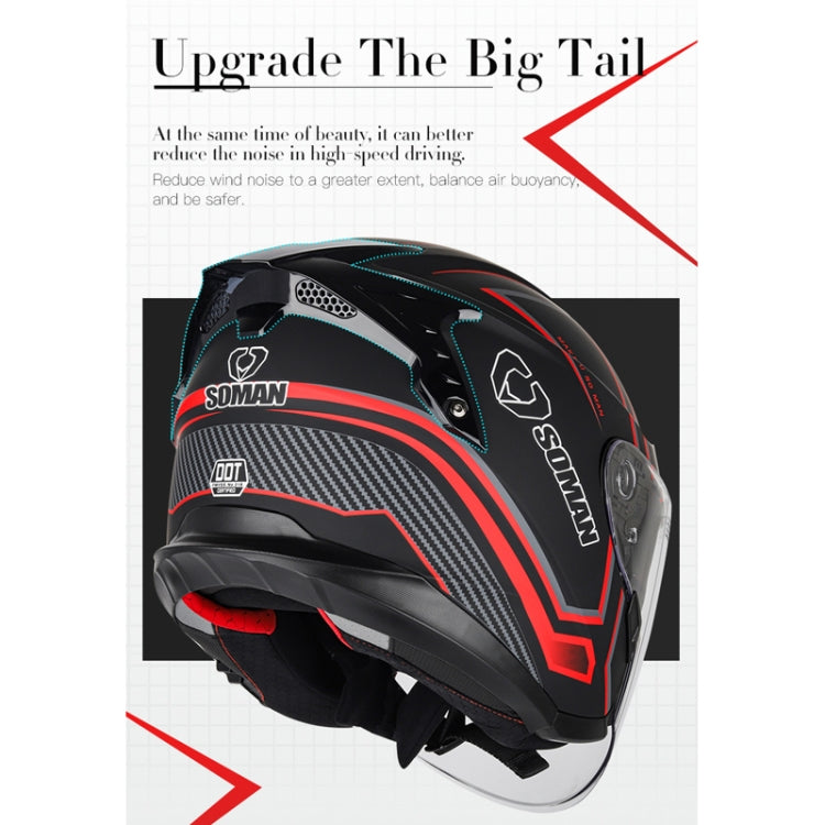 SOMAN Motorcycle Electric Bicycle Dual Lens Riding Helmet, Size: S(Matte Black) - free shipping - PMC TechLife - Order now!
