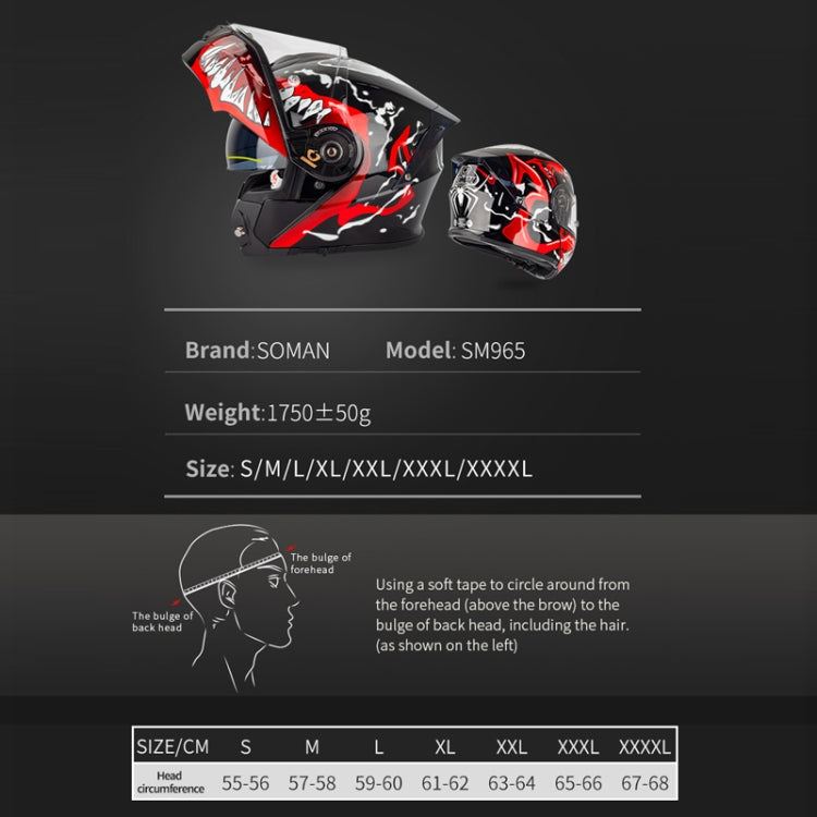SOMAN Racing Motorcycle Double Lens Riding Safety Helmet, Size: L(Cement Gray) - Helmets by SOMAN | Online Shopping South Africa | PMC TechLife | Buy Now Pay Later Mobicred