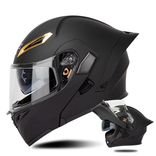 SOMAN Motorcycle Dual Lens Riding Peel-Off Full Coverage Helmet, Size: S(Matt Black) - Helmets by SOMAN | Online Shopping South Africa | PMC Jewellery | Buy Now Pay Later Mobicred