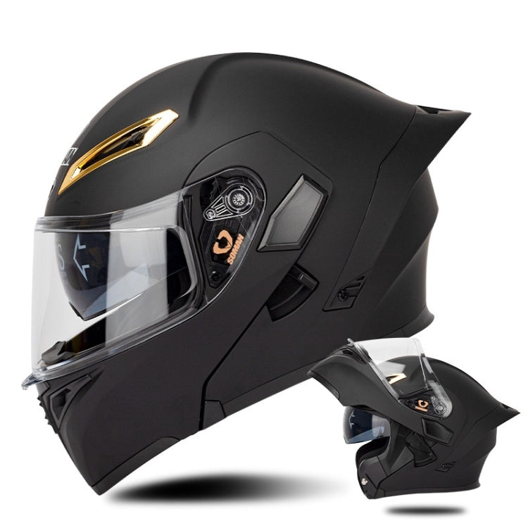 SOMAN Motorcycle Dual Lens Riding Peel-Off Full Coverage Helmet, Size: L(Matt Black) - free shipping - PMC TechLife - Order now!