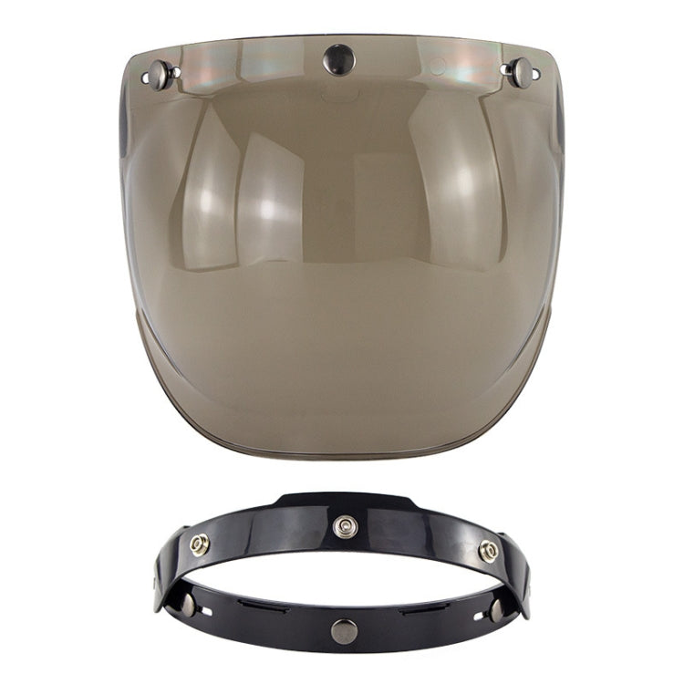 Motorcycle Helmet Three-Button Windproof Lens With Bracket(Light Tea) - Helmets by PMC Jewellery | Online Shopping South Africa | PMC Jewellery | Buy Now Pay Later Mobicred