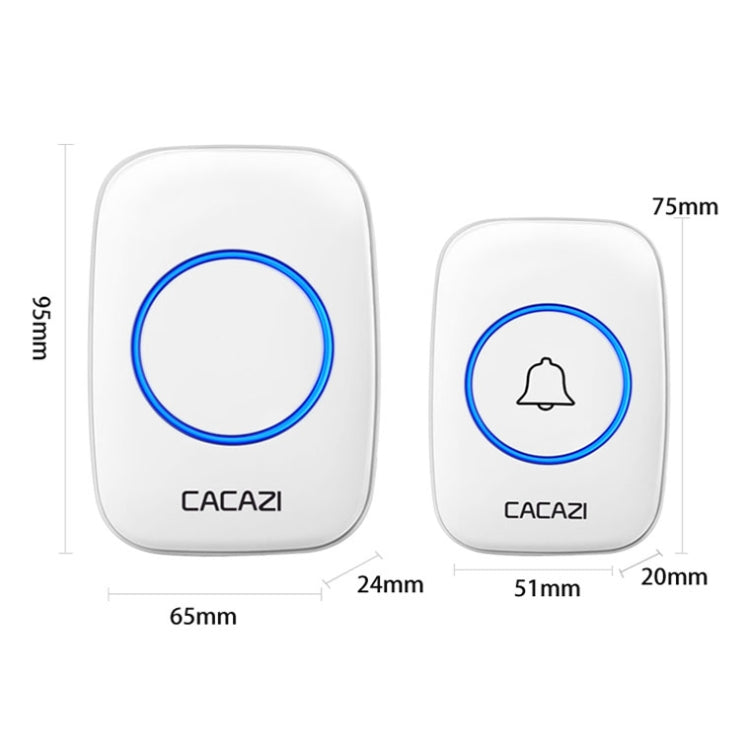 CACAZI A10DC 1 To 2 Battery Type Home Smart Waterproof Electronic Wireless Doorbell(Black) - Wireless Doorbell by CACAZI | Online Shopping South Africa | PMC TechLife | Buy Now Pay Later Mobicred