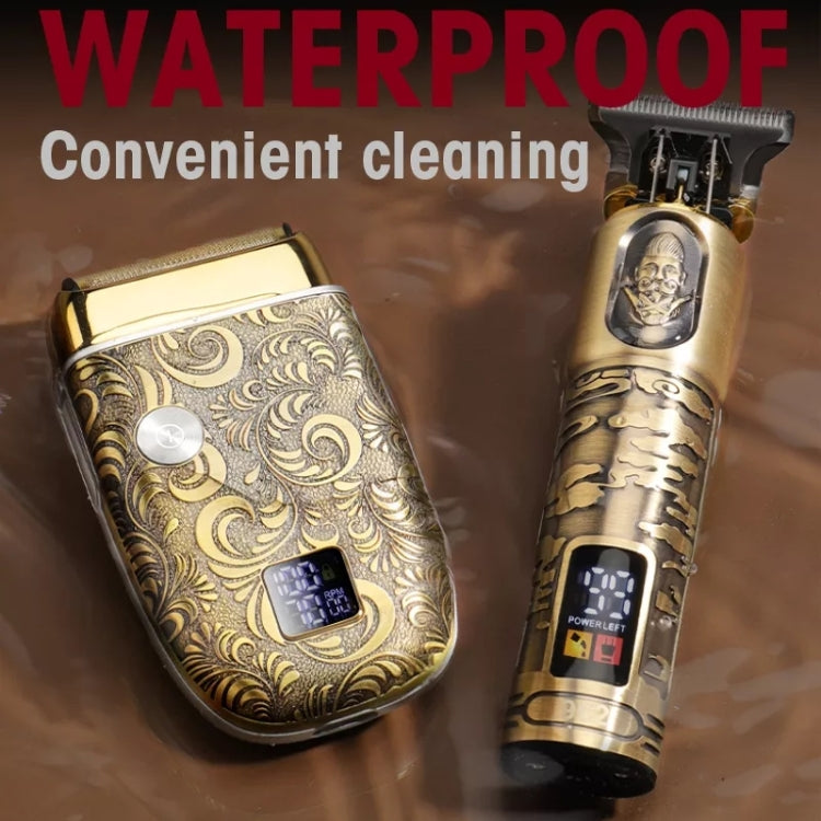 Men Bald Haircut 2 In 1 Electric Hair Clipper Waterproof Set(Gold) - free shipping - PMC TechLife - Order now!