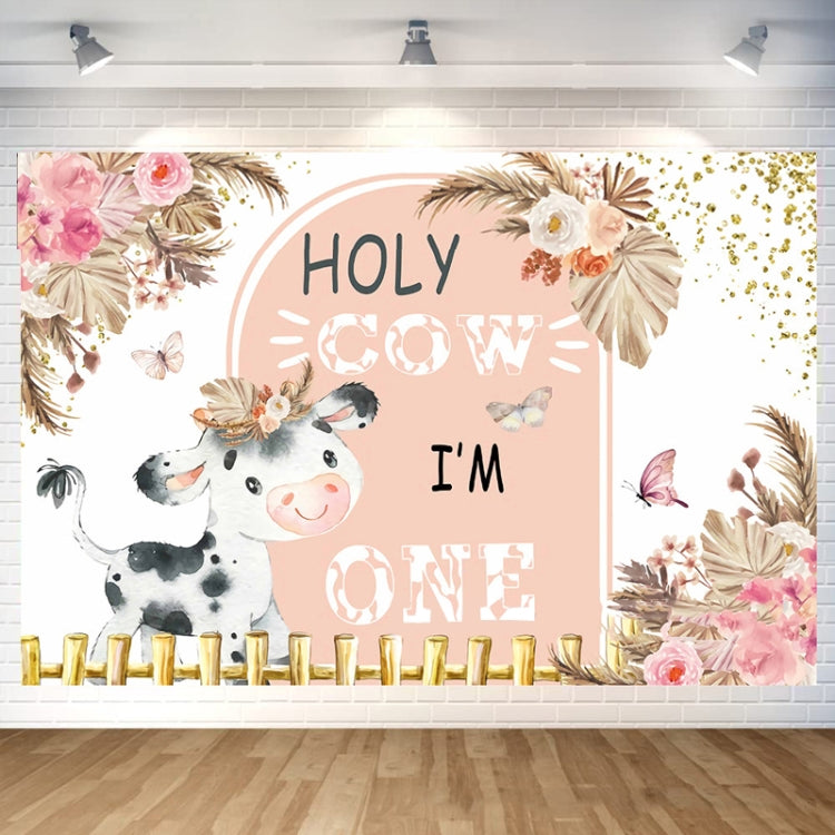 210x150cm Dairy Cow 1st Birthday Party Decoration Banner Hanging Flag Background Cloth - Birthday Party by PMC TechLife | Online Shopping South Africa | PMC TechLife