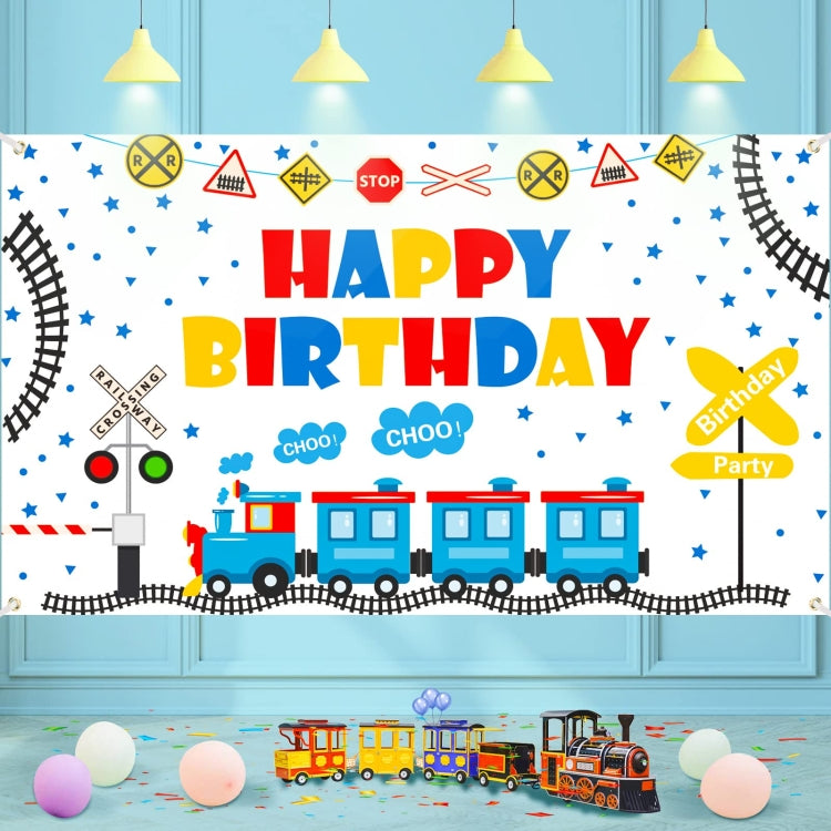 210x180cm Train Cartoon Children Birthday Background Cloth Faber Decoration - Birthday Party by PMC TechLife | Online Shopping South Africa | PMC TechLife | Buy Now Pay Later Mobicred
