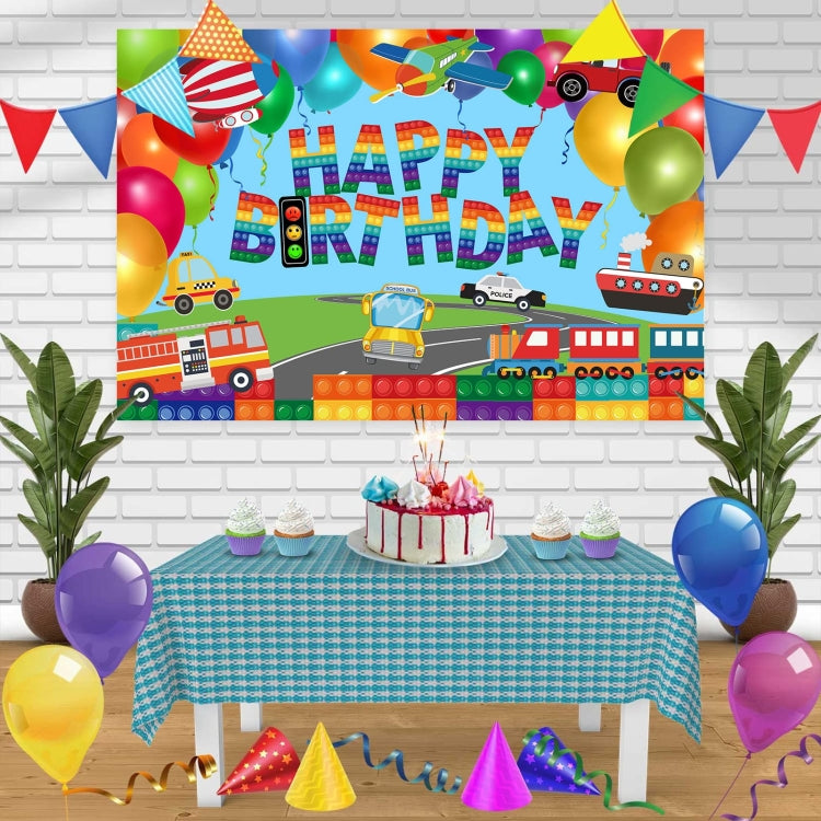 210x180cm Train Fire Truck Party Background Cloth - free shipping - PMC TechLife - Order now!