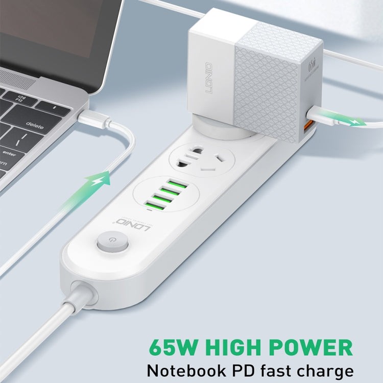 LDNIO A2620C 65W USB+Type-C/USB-C Port Dual Port Universal Phone Tablet Travel Charger(UK Plug+Type-C to 8 Pin) - USB Charger by LDNIO | Online Shopping South Africa | PMC TechLife | Buy Now Pay Later Mobicred