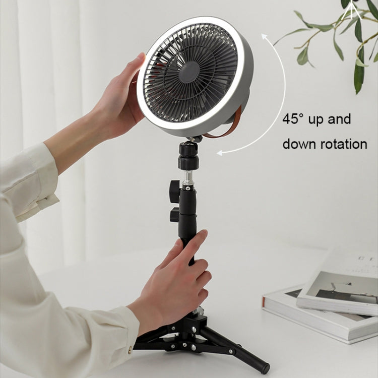 ZK-01 7 Inch Outdoor Camping LED Light Tripod Fan Portable Multifunctional Power Bank Hanging Fan(White) - Electric Fans by PMC TechLife | Online Shopping South Africa | PMC TechLife | Buy Now Pay Later Mobicred