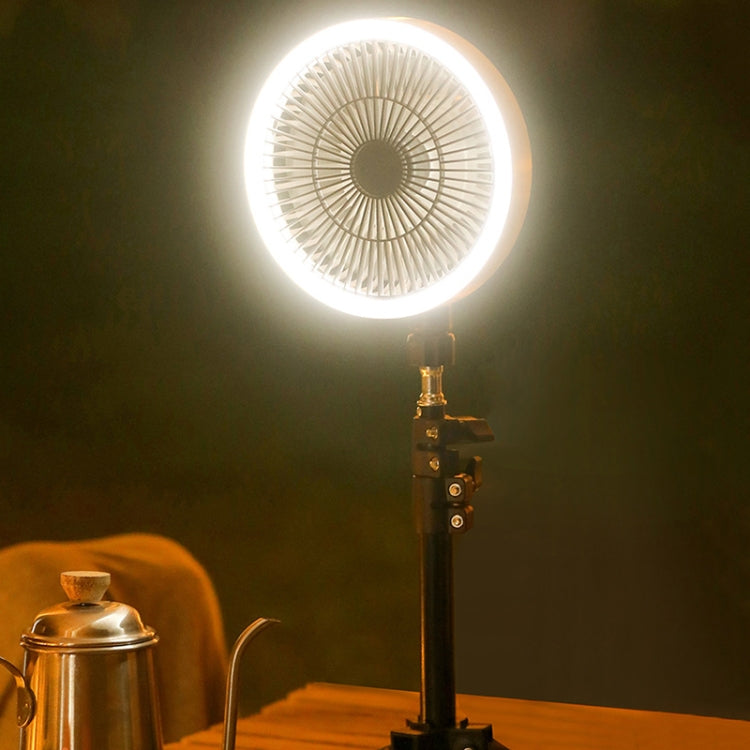 ZK-01 7 Inch Outdoor Camping LED Light Tripod Fan Portable Multifunctional Power Bank Hanging Fan(White) - Electric Fans by PMC TechLife | Online Shopping South Africa | PMC TechLife | Buy Now Pay Later Mobicred