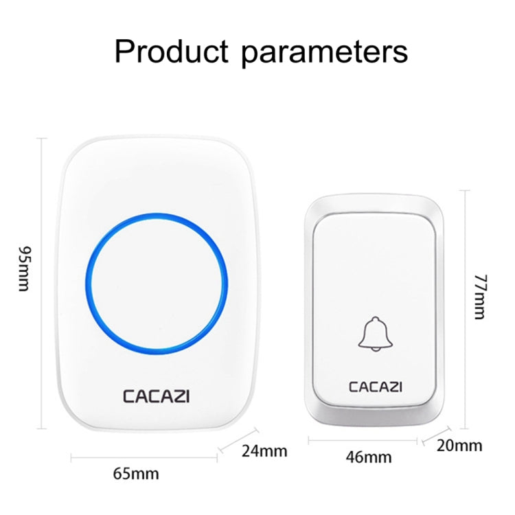 CACAZI A06-DC 1 To 1 Battery Type Smart Home Wireless Waterproof Music Doorbell(Black) - Wireless Doorbell by CACAZI | Online Shopping South Africa | PMC TechLife | Buy Now Pay Later Mobicred