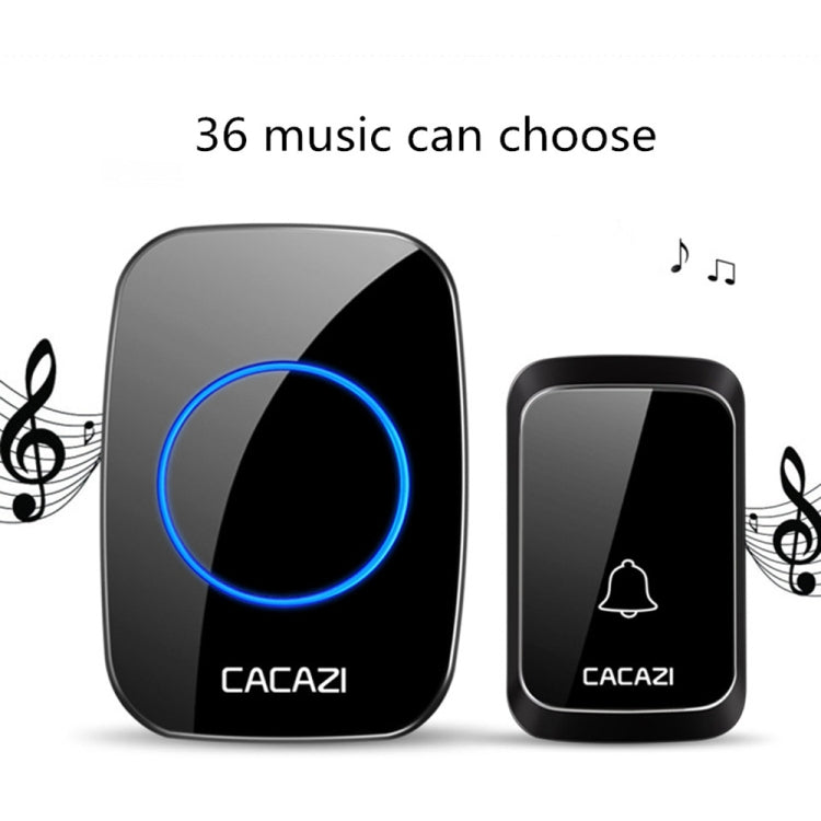 CACAZI A06-DC 1 To 1 Battery Type Smart Home Wireless Waterproof Music Doorbell(Black) - Wireless Doorbell by CACAZI | Online Shopping South Africa | PMC Jewellery