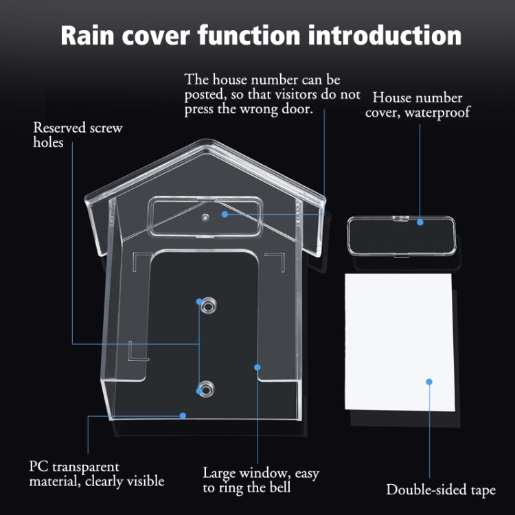 Wireless Doorbell Waterproof Cover Outdoor Doorbell Transparent Rain Protection Case(E30) - Other Device by PMC Jewellery | Online Shopping South Africa | PMC Jewellery