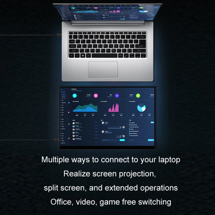 13.3 inch Touch Version 4K Portable External Extended Screen Display For Switch/PS5/Mobile Phone/Computer(US Plug) - LCD Monitors by PMc TechLife | Online Shopping South Africa | PMc TechLife | Buy Now Pay Later Mobicred