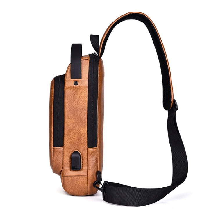 WEIXIER X318 Single Shoulder Crossbody Male Waterproof Anti-Theft Small Backpack(Light Brown) - Single-shoulder Bags by WEIXIER | Online Shopping South Africa | PMC Jewellery