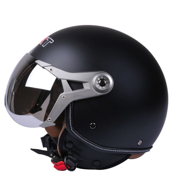 GXT Electric Vehicle Half Cover Helmet Four Seasons Retro Helmet, Size: M(Matte Black) - Helmets by GXT | Online Shopping South Africa | PMC Jewellery | Buy Now Pay Later Mobicred