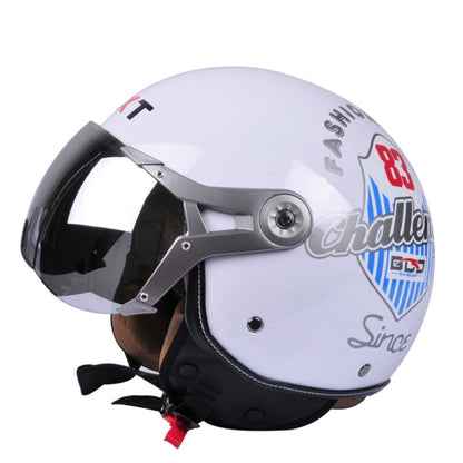 GXT Electric Vehicle Half Cover Helmet Four Seasons Retro Helmet, Size: M(White Shield 83) - Helmets by GXT | Online Shopping South Africa | PMC Jewellery | Buy Now Pay Later Mobicred