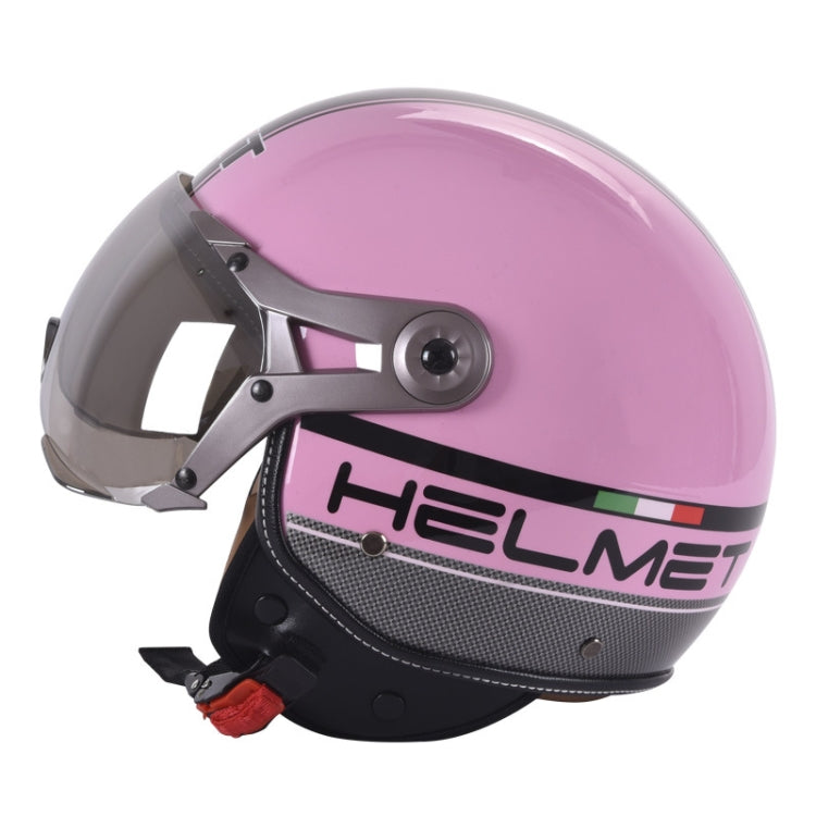 GXT Electric Vehicle Half Cover Helmet Four Seasons Retro Helmet, Size: L(Pink Flower) - free shipping - PMC TechLife - Order now!