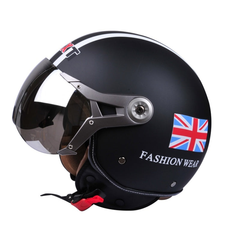 GXT Electric Vehicle Half Cover Helmet Four Seasons Retro Helmet, Size: XL(Matte Black Flower) - free shipping - PMC TechLife - Order now!