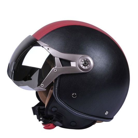 GXT Electric Vehicle Half Cover Four Seasons Retro Helmet, Size: L(Black Red) - Helmets by GXT | Online Shopping South Africa | PMC Jewellery | Buy Now Pay Later Mobicred
