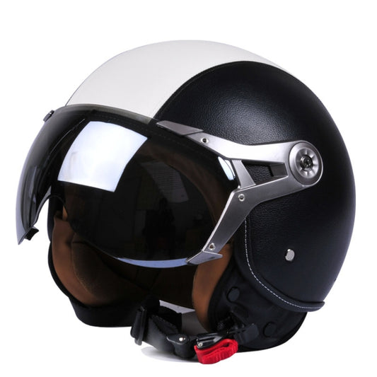 GXT Electric Vehicle Half Cover Four Seasons Retro Helmet, Size: L(Black White) - Helmets by GXT | Online Shopping South Africa | PMC Jewellery | Buy Now Pay Later Mobicred