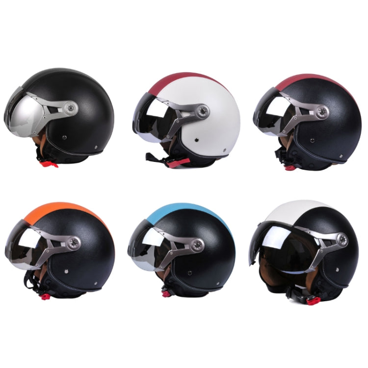 GXT Electric Vehicle Half Cover Four Seasons Retro Helmet, Size: L(Black Orange) - Helmets by GXT | Online Shopping South Africa | PMC Jewellery | Buy Now Pay Later Mobicred