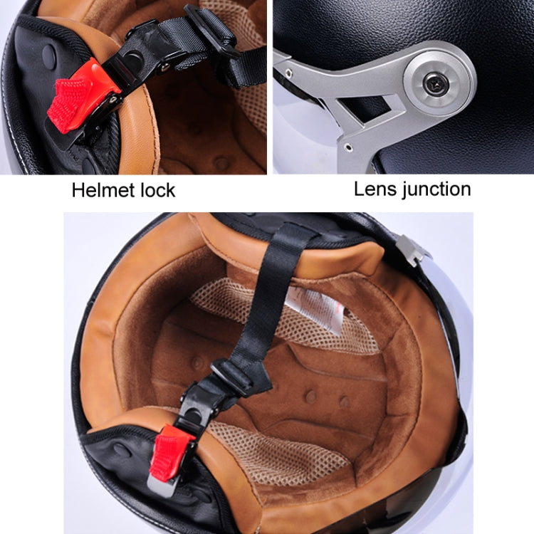 GXT Electric Vehicle Half Cover Four Seasons Retro Helmet, Size: L(Black) - free shipping - PMC TechLife - Order now!