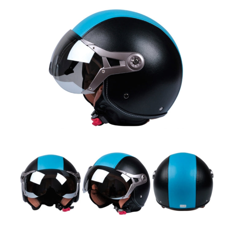 GXT Electric Vehicle Half Cover Four Seasons Retro Helmet, Size: M(Black White) - Helmets by GXT | Online Shopping South Africa | PMC Jewellery | Buy Now Pay Later Mobicred