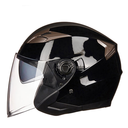 GXT 708 Electric Vehicle Dual Lens Helmet Four Seasons Safety Helmet, Size: L(Bright Black) - Helmets by GXT | Online Shopping South Africa | PMC Jewellery | Buy Now Pay Later Mobicred