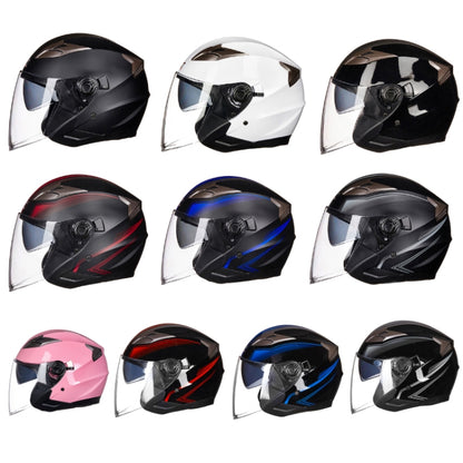 GXT 708 Electric Vehicle Dual Lens Helmet Four Seasons Safety Helmet, Size: L(Bright Black) - Helmets by GXT | Online Shopping South Africa | PMC Jewellery | Buy Now Pay Later Mobicred