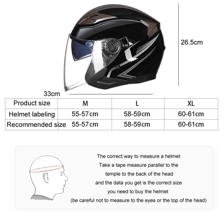 GXT 708 Electric Vehicle Dual Lens Helmet Four Seasons Safety Helmet, Size: L(Matt Black Red) - Helmets by GXT | Online Shopping South Africa | PMC Jewellery | Buy Now Pay Later Mobicred