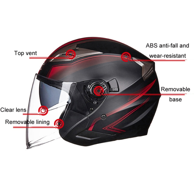 GXT 708 Electric Vehicle Dual Lens Helmet Four Seasons Safety Helmet, Size: XL(Matte Black) - Helmets by GXT | Online Shopping South Africa | PMC Jewellery | Buy Now Pay Later Mobicred