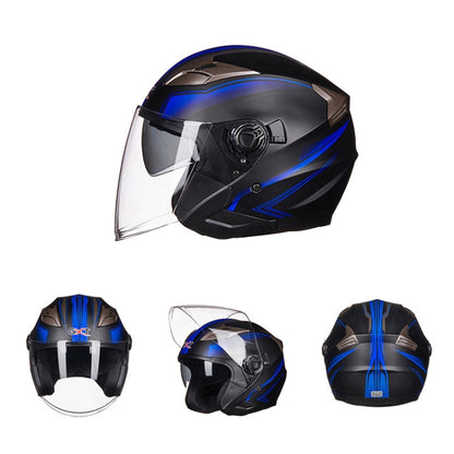 GXT 708 Electric Vehicle Dual Lens Helmet Four Seasons Safety Helmet, Size: M(Bright White) - Helmets by GXT | Online Shopping South Africa | PMC Jewellery | Buy Now Pay Later Mobicred