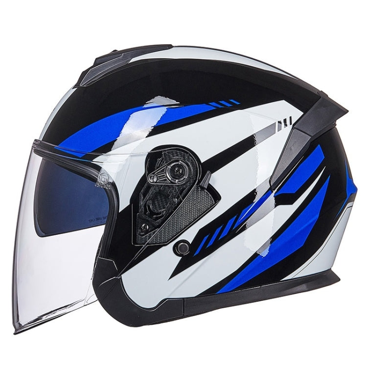 GXT Electric Vehicle Four Seasons Sun Protection & Windshield Double Lens Helmet, Size: M(Bright Black Blue) - Helmets by GXT | Online Shopping South Africa | PMC Jewellery | Buy Now Pay Later Mobicred