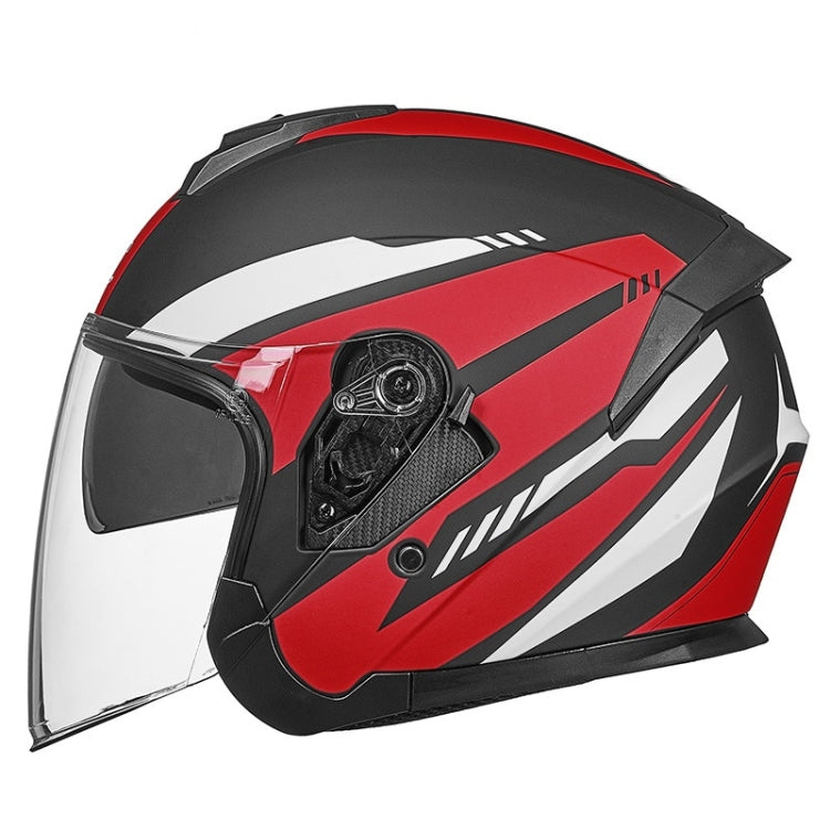 GXT Electric Vehicle Four Seasons Sun Protection & Windshield Double Lens Helmet, Size: XL(Matt Black Red) - free shipping - PMC TechLife - Order now!