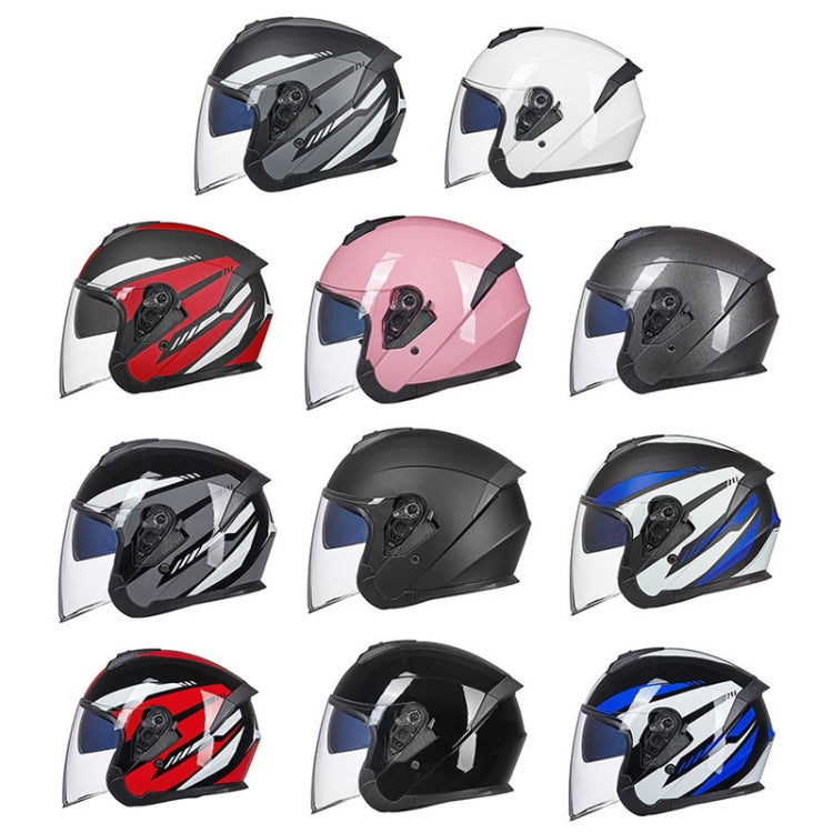 GXT Electric Vehicle Four Seasons Sun Protection & Windshield Double Lens Helmet, Size: M(Bright Black) - free shipping - PMC TechLife - Order now!
