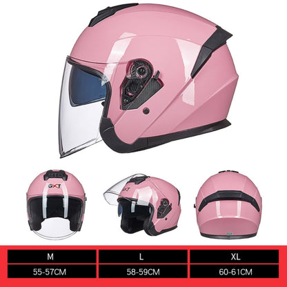 GXT Electric Vehicle Four Seasons Sun Protection & Windshield Double Lens Helmet, Size: M(Light Pink) - Helmets by GXT | Online Shopping South Africa | PMC Jewellery | Buy Now Pay Later Mobicred