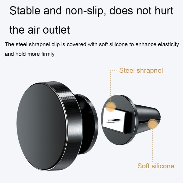 Air Outlet Type Aluminum Alloy Car Magnetic Suction Bracket Navigation Phone Holder(Gold) - free shipping - PMC TechLife - Order now!