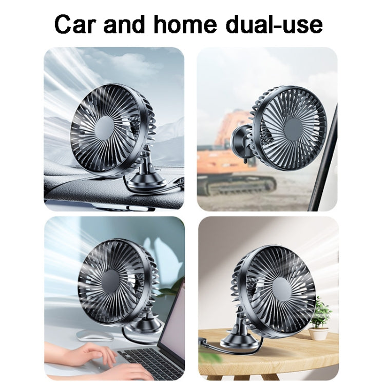 SUITU  12V/24V Mini Car Fan USB Charging Single Head Fan 360 Degree Cooling Fan, Style: Suction Cup Model - Heating & Fans by SUITU | Online Shopping South Africa | PMC Jewellery | Buy Now Pay Later Mobicred