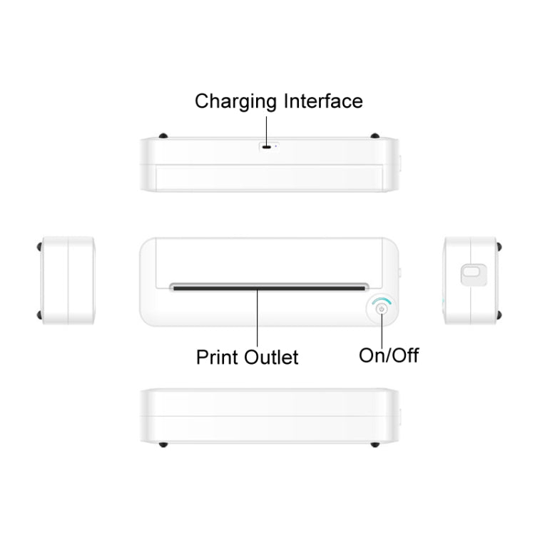 Bluetooth Connection Inkless A4 Printer Portable Mini Student Office Home Photo Printer, Model: X8 - free shipping - PMC TechLife - Order now!
