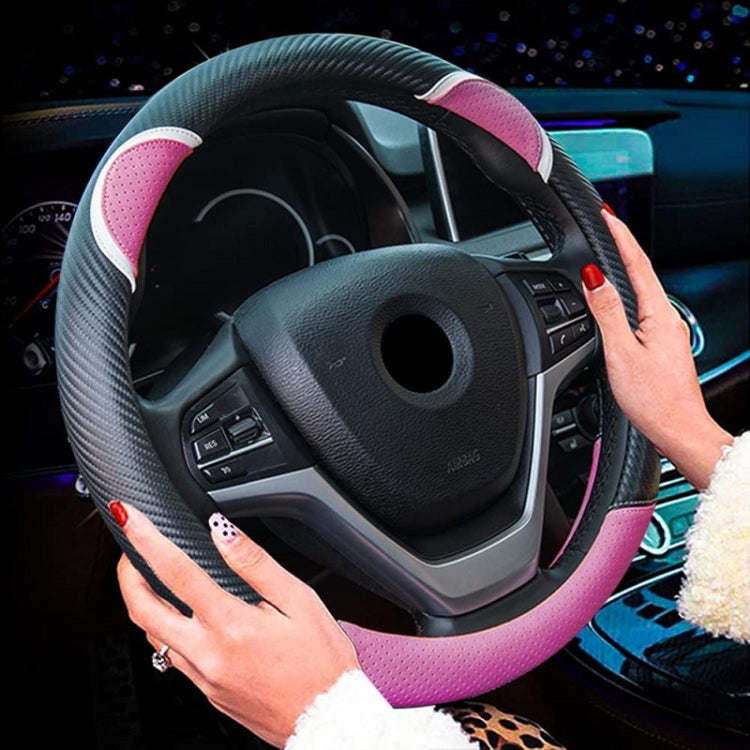 38cm Cute Rabbit Women Cartoon Car Steering Wheel Cover, Color: Round Black Pink - Steering Wheel Accessories by PMC TechLife | Online Shopping South Africa | PMC TechLife | Buy Now Pay Later Mobicred