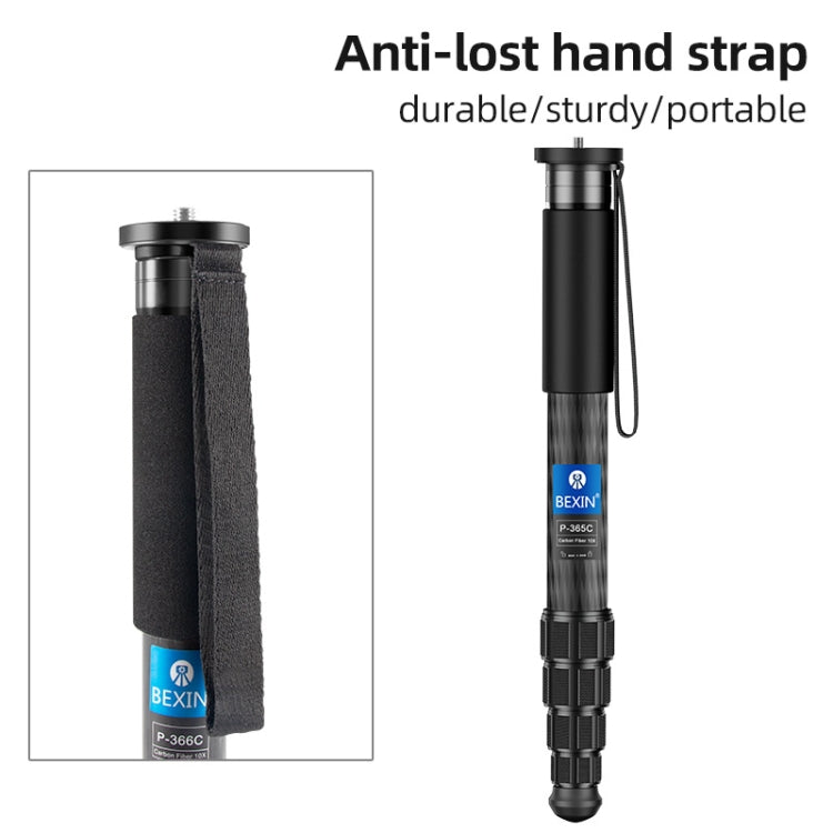 BEXIN P336CF-S Carbon Fiber Monopod Travel Shooting Mobile Phone Live Selfie Bracket Retractable Portable Monopod - Monopods by BEXIN | Online Shopping South Africa | PMC TechLife | Buy Now Pay Later Mobicred