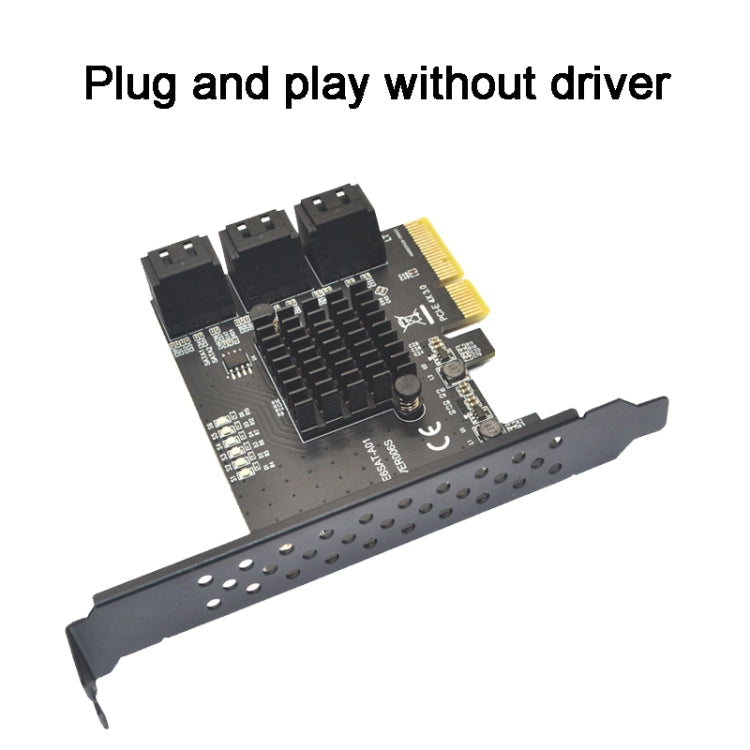 PCIE  4X To 6 Port  SATA 3.0 Adapter Expansion Card ASMedia ASM1166 Converter - Add-on Cards by PMC Jewellery | Online Shopping South Africa | PMC Jewellery
