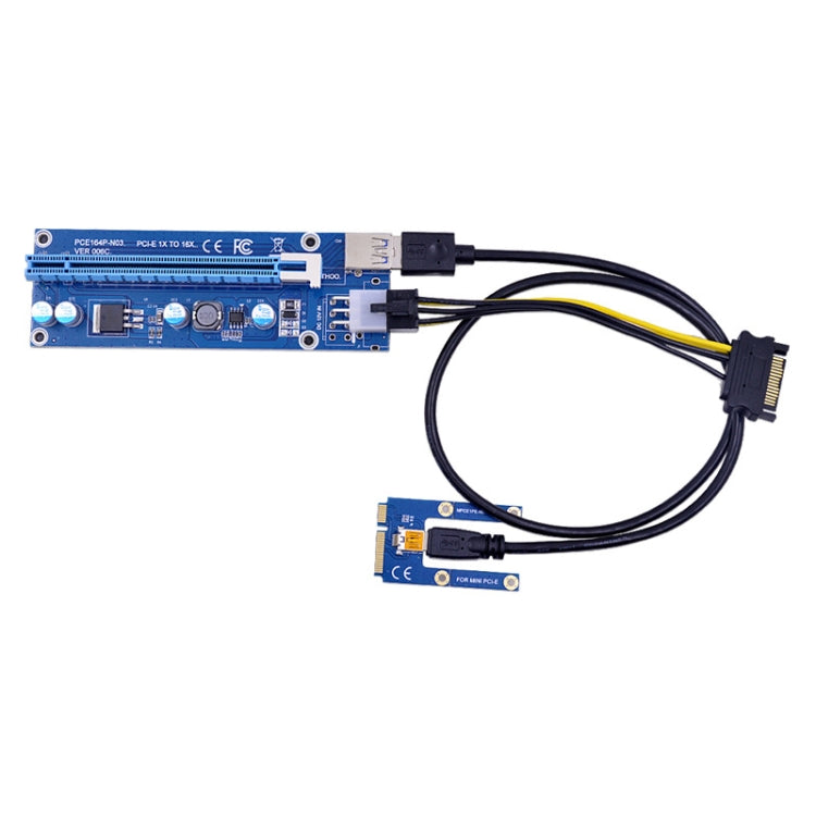 PCE164P-N03 VER006C Mini PCI-E 1X To 16X Riser For Laptop External Image Card, Spec: Blackboard 6pin - Add-on Cards by PMC Jewellery | Online Shopping South Africa | PMC Jewellery