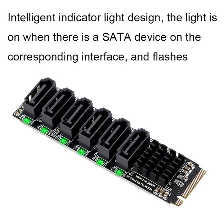 M2 M-EKY PCIE3.0 To SATA6G Transfer Expansion Card 6 Port Hard Disk Expansion Adapter Card(PH516) - Card Adapter by PMC TechLife | Online Shopping South Africa | PMC TechLife