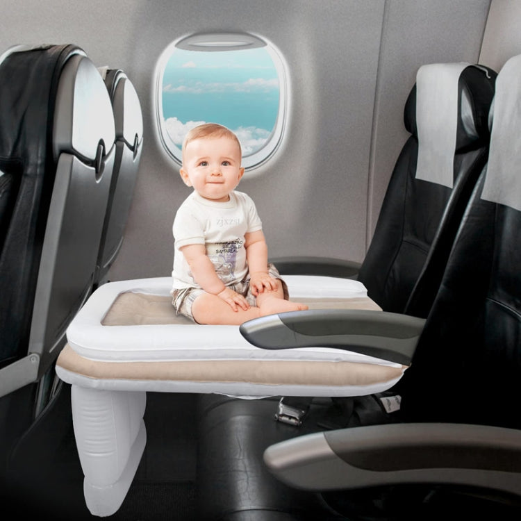 Outdoor Travel Baby Inflatable Bed Children Car Rear Folding Bed Aircraft Inflatable Mattress, Color: Gray+CN Plug Inflatable Pump+Storage Bag+Seat Belt - Baby Furniture by PMC TechLife | Online Shopping South Africa | PMC TechLife