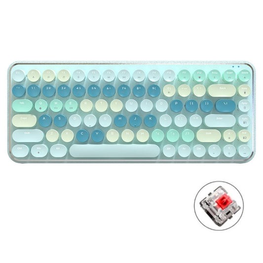 Ajazz K840T 84-Key Wireless/Bluetooth/Wired Three-Mode Round Key Punk Keycap Mechanical Keyboard Red Shaft (Sea Salt Lime Green) - Wireless Keyboard by Ajazz | Online Shopping South Africa | PMC Jewellery | Buy Now Pay Later Mobicred